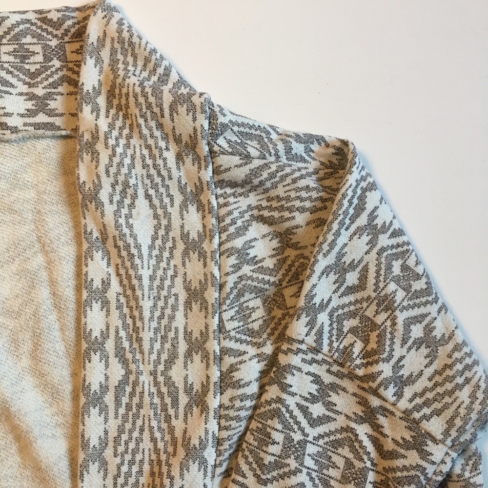 Tribal Print Sweatshirt Cardigan